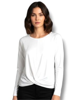 Lilly Pulitzer White Long Sleeve Twist Front Top. Women’s Size XL